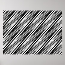 OPkunst-horizontale Sinus-Schwarzweiss-Streifen Posterdrucke