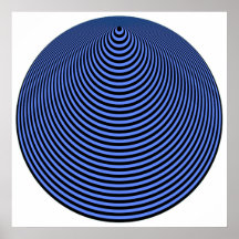 OPkunst-konzentrische Kreis-blaues Überschwarzes Plakatdruck