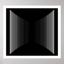 OPkunst-senkrechte Striche weiß auf schwarzem Prog Posterdrucke