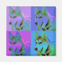 OPkunst - sibirischer Husky Magnete