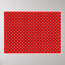 OPkunst-vibrierende Kreise rotes weißes schwarzes  Poster