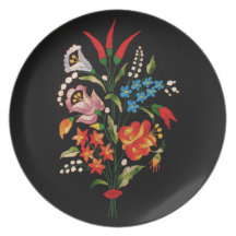 OPUS ungarische Paprika-Blumen-Stickerei Party Teller
