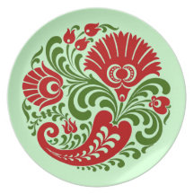OPUS ungarische Paprika-Blumen-Stickerei Party Teller