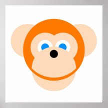 Orange Affe Posterdrucke