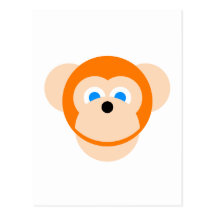 Orange Affe Postkarten