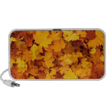 Orange and Yellow Fall Leaves Laptop Speaker