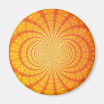 Orange and Yellow Fractal Art Magnets