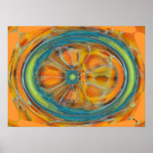 Orange auf einer Platte Poster