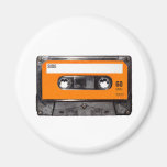 Orange Aufkleberachtziger jahre Kassette Magnets