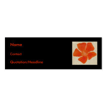 Orange Blume dünnes Profilecard Visitenkartenvorlagen