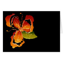 orange Blume Grußkarten