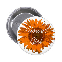 Orange Blumen-Mädchen-Knopf Buttons
