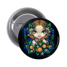 "Orange Blüten-Fee-" Knopf Buttons