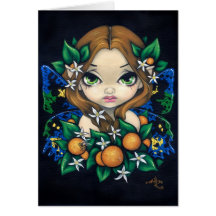"Orange Blüten-feenhafte" Gruß-Karte