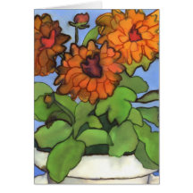 Orange Dahlie-Gruß-Karte