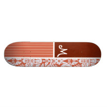 Orange Damast-Muster Individuelle Skateboarddecks