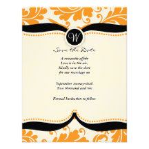 orange Damast Paisley, das Save the Date Wedding i Personalisierte Einladungen