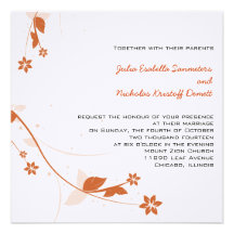 ORANGE ELEGANTE LEINENhochzeit Einladung