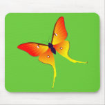Orange Flammen-Schmetterling Mousepad