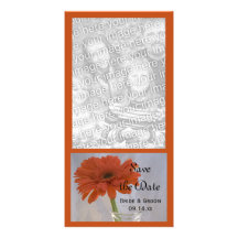 Orange Gänseblümchen-Save the Date Mitteilungs-Fot Bilderkarte
