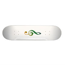 Orange Gelb des Grüns des dreifachen Clef Personalisierte Skateboarddecks