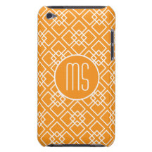 Orange Geometric Monogram Pattern iPod Case-Mate Cases