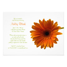 Orange Gerbera-Gänseblümchen-Brautparty-Einladung