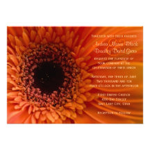 Orange Gerbera-Gänseblümchen-Hochzeits-Einladung