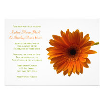 Orange Gerbera-Gänseblümchen-Hochzeits-Einladung