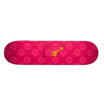 Orange Giraffenrosa-Blumen Individuelle Skatedecks