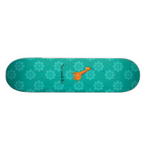 Orange Giraffentürkis-Blumen Individuelle Decks