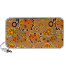 Orange Katzen-Muster Mobile Lautsprecher