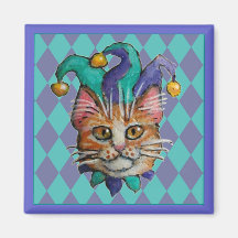 Orange Katzen-Spaßvogelmagnet Kühlschrankmagnet
