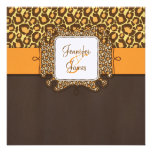 Orange Leopard Browns beschmutzt Hochzeits-Einladu