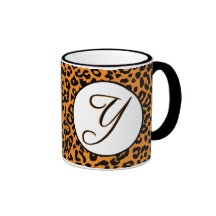 Orange Leopard-Entwurf mit Y Haferl