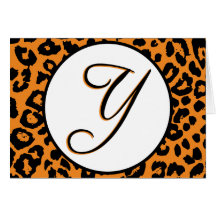 Orange Leopard-Entwurf mit Y Karten