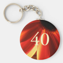 Orange Licht-Blumen-40. Geburtstags-Geschenk Schlüsselband