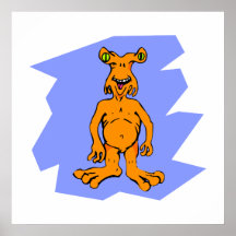 Orange Marsmensch Posterdrucke