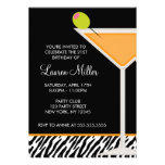 Orange Martini- und Zebra-Muster Individuelle Ankündigungskarte