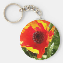 Orange Mohnblume Keychain Schlüsselanhänger