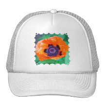 Orange Mohnblumen-Blumen-Baseball-Hut Caps