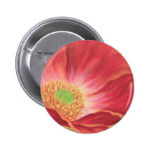 Orange Mohnblumen-Blumen-Malerei - multi Anstecknadel