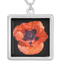 Orange Mohnblumen-Halskette