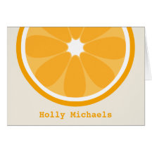 Orange personalisiertes Notecard Karten