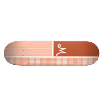 Orange, Pfirsich kariert Skateboarddecks