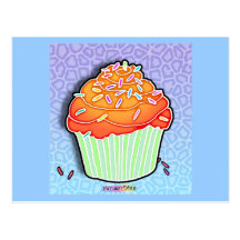Orange Pfirsich mattierte KUCHEN-POSTKARTE