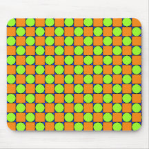 Orange Quadrat u. grünes Kreis-Muster Mousepad