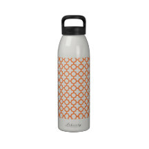 Orange Quatrefoil Muster Trinkflaschen