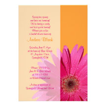Orange rosa Gerbera-Gänseblümchen-Brautparty-Einla