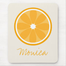 Orange Scheibe personalisiertes Mousepad